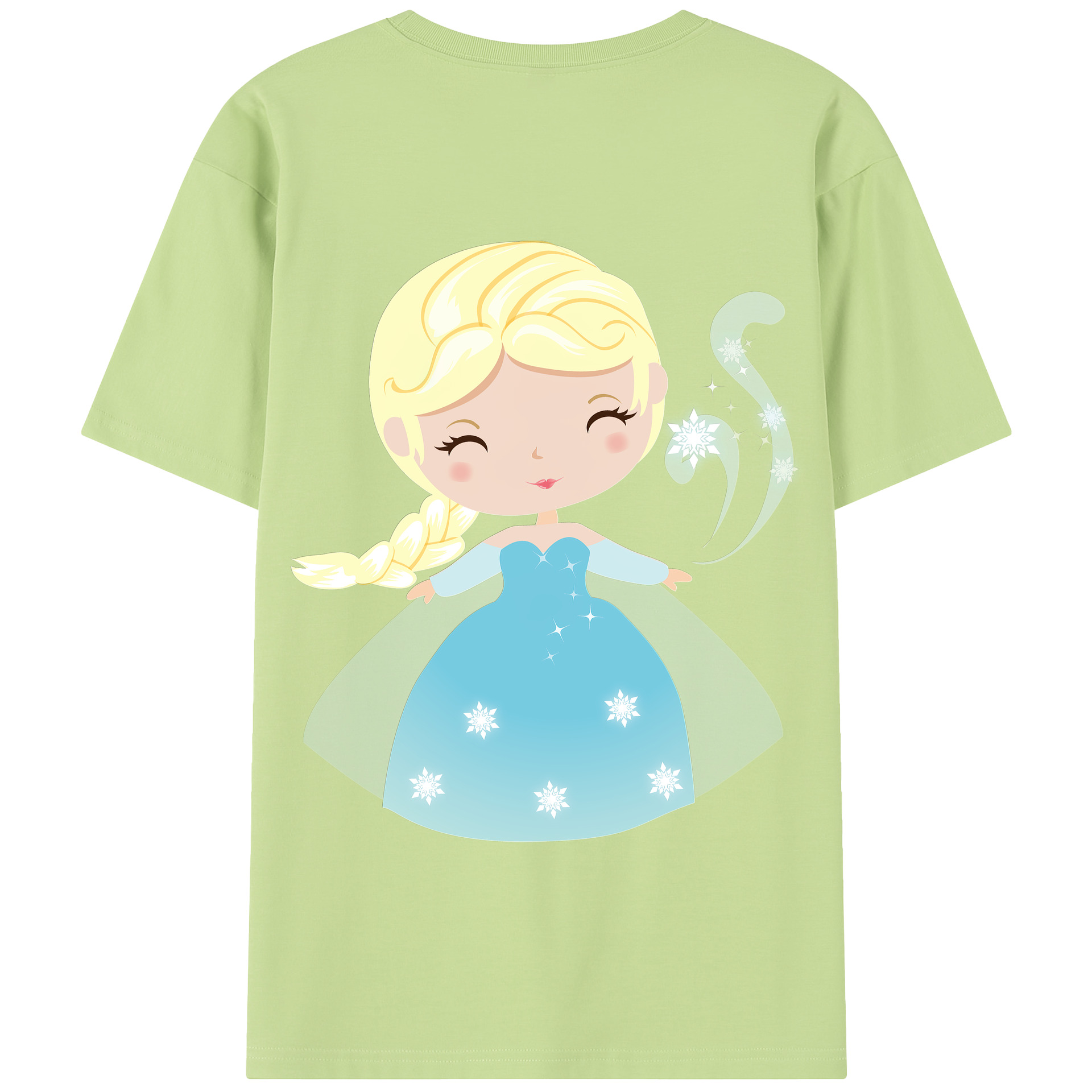 （画像用） アナと雪の女王 アンナ エルサ Frozen Anna Elsa 綿100％半袖Tシャツ（背面プリント）